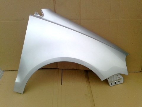 VW Polo 9N3 06-09r prawy błotnik srebrny LA7W